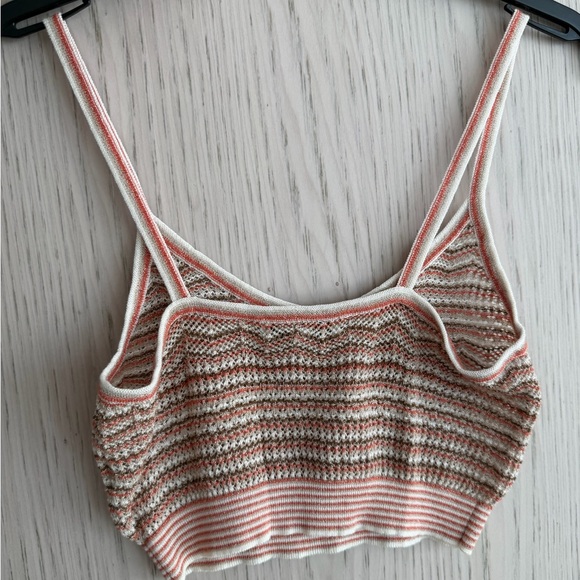 INTERMIX Chevron Knit Camisole in Cream and Tan - Picture 2 of 3